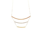 18ct 3 Tone 3 Bar Design Necklace - Aurum Jewels