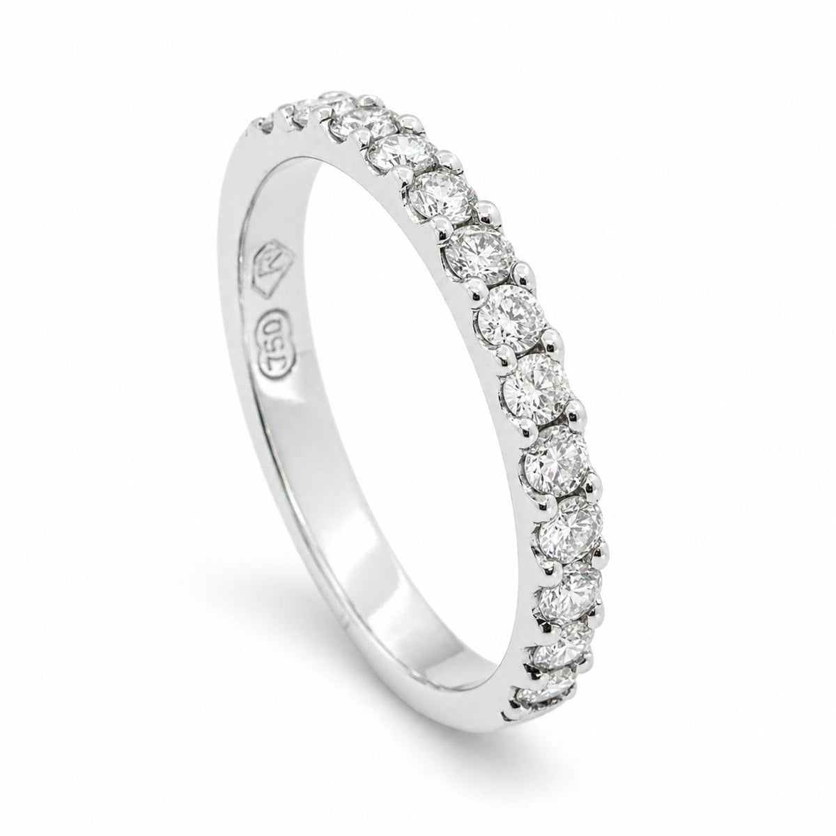 18ct White Gold 0.52cts Diamond Wedding Band - Aurum Jewels