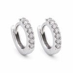 18ct White Gold 5mm Diamond Huggies Earrings - Aurum Jewels
