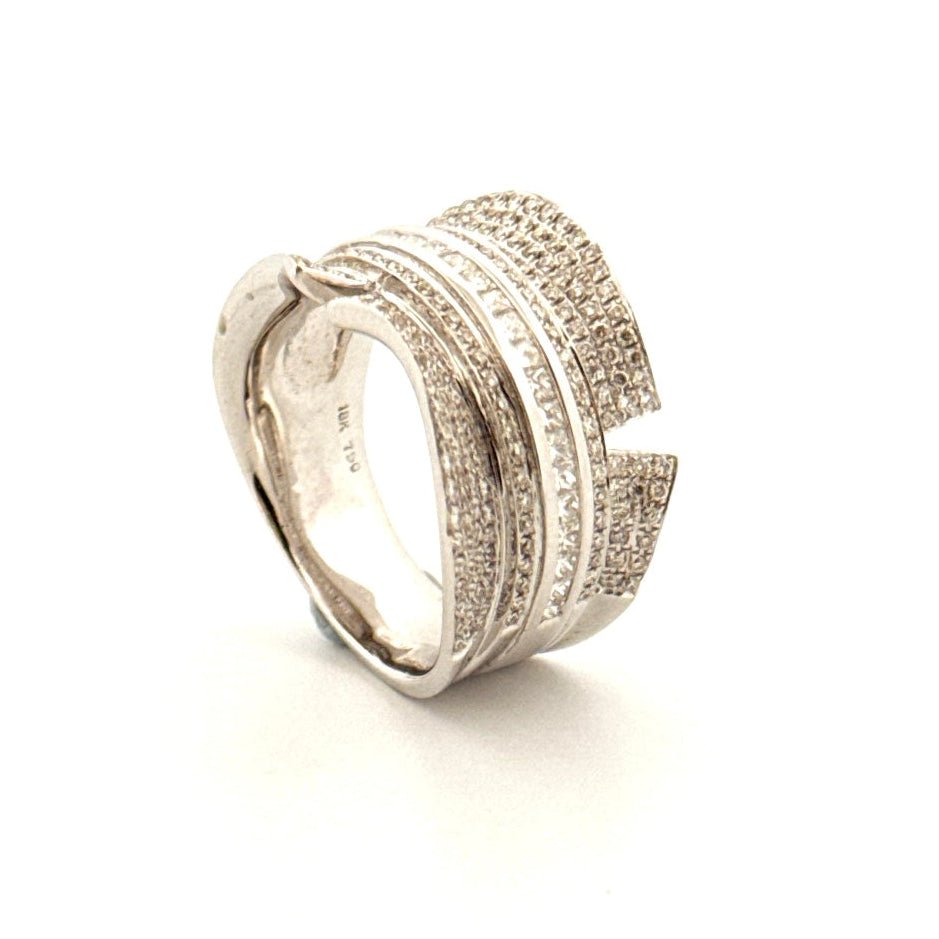 18ct White Gold Diamond ‘Chess’ Ring - Aurum Jewels