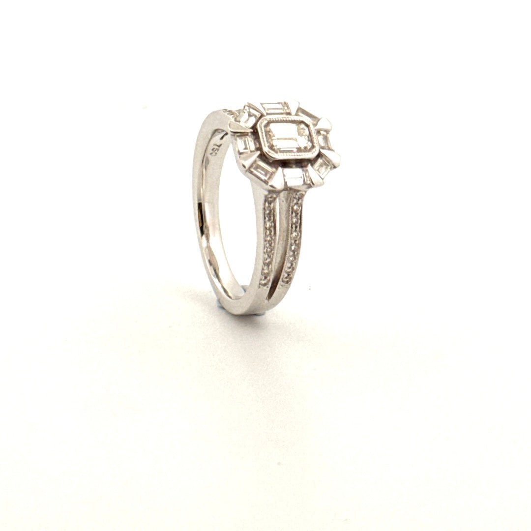 18ct White Gold Diamond Cluster Ring - Aurum Jewels