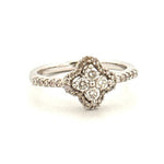 18ct White Gold Diamond Cluster Ring - Aurum Jewels