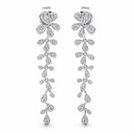 18ct White Gold & Diamond Fancy Drop Earrings - Aurum Jewels