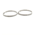 18ct White Gold Diamond Hoop Earrings - Aurum Jewels