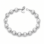 18ct White Gold Satin Finish Ball Bracelet - Aurum Jewels
