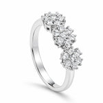 18ct White Gold Trilogy Flower Cluster Ring - Aurum Jewels