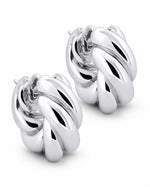 18ct White Gold Twist Hoop Earrings - Aurum Jewels