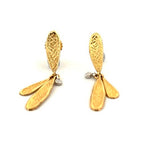 18ct Yellow Gold & Diamond Leaf Earrings - Aurum Jewels
