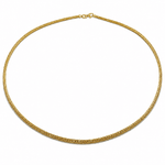 18ct Yellow Gold Mesh Omega Necklace - Aurum Jewels
