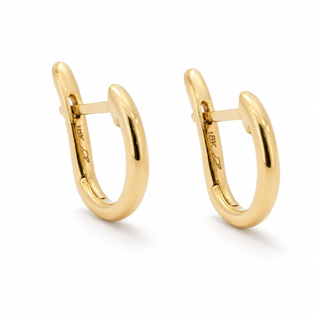 18ct Yellow Gold Small Plain Huggie Earrings - Aurum Jewels