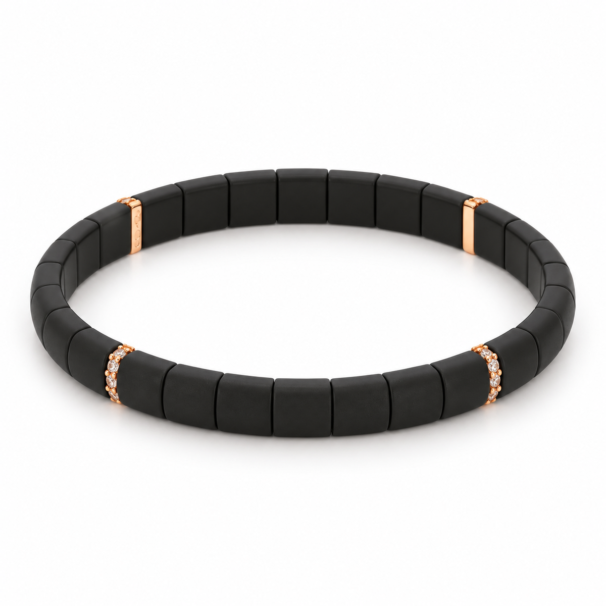 Demeglio Pura Matte Ceramic Bracelet with Brown Diamonds