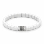 Demeglio White Ceramic & Diamond Bracelet