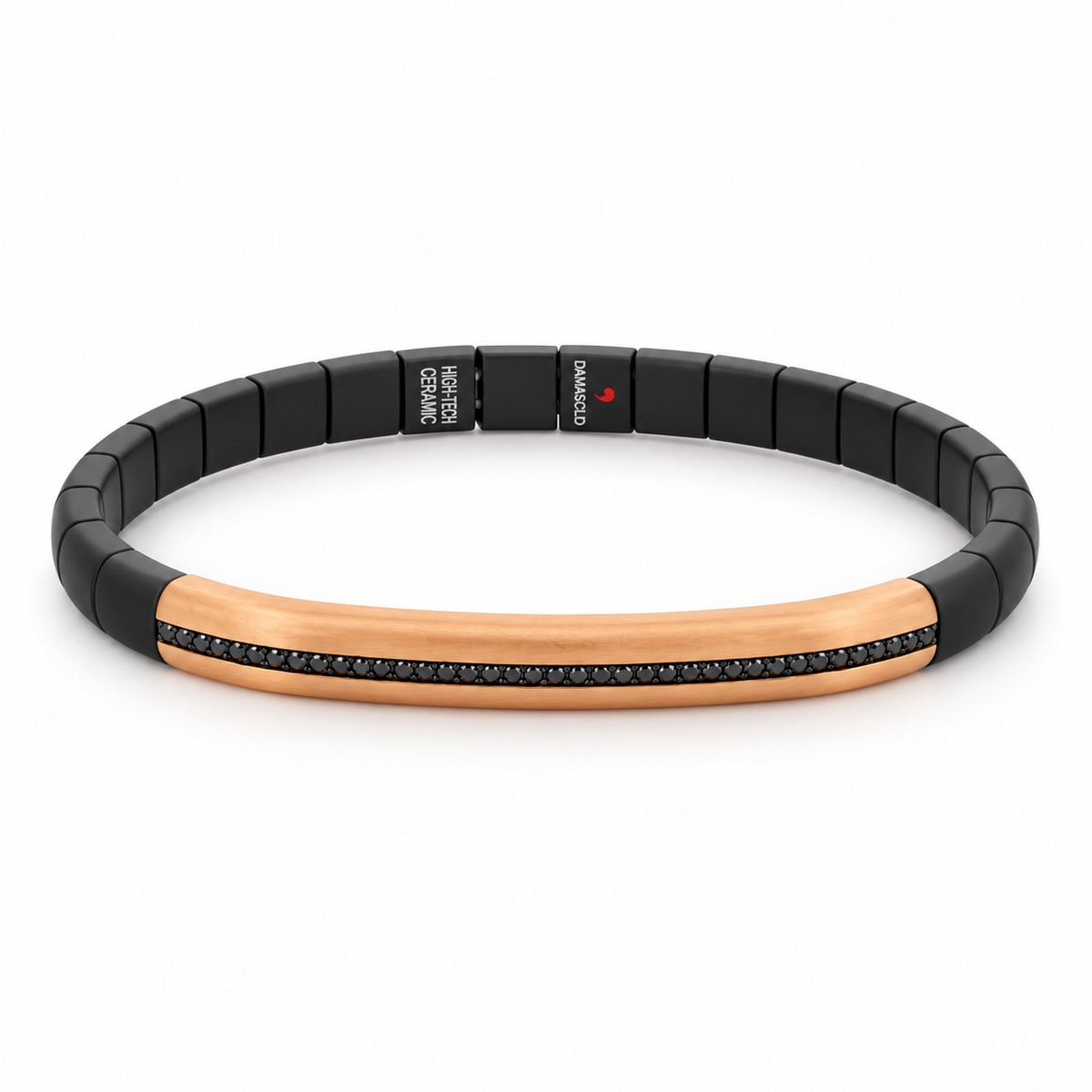 Demeglio Black Ceramic, Rose Gold & Diamond Bracelet