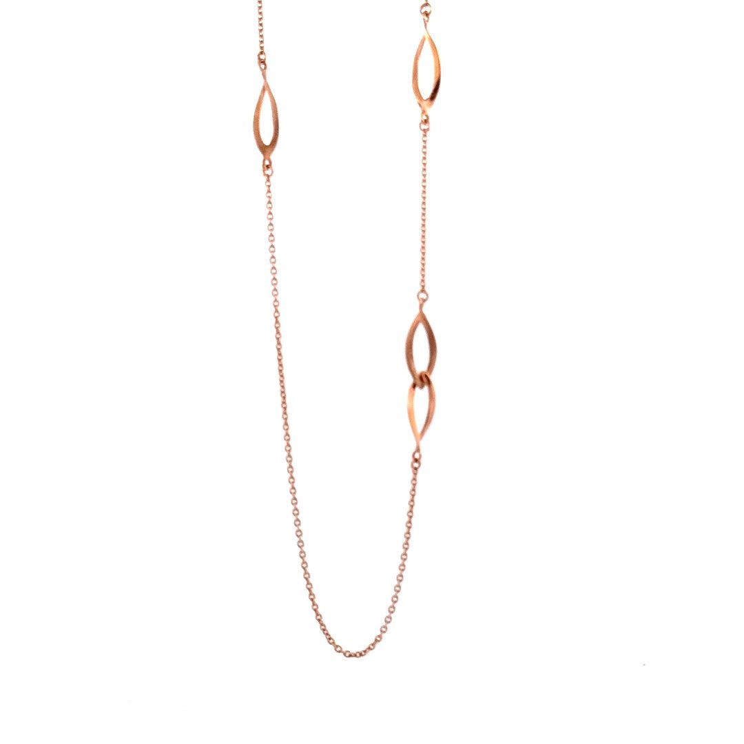 9ct Rose Gold Curved Open Link Chain - Aurum Jewels