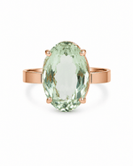9ct Rose Gold Oval Green Amethyst Cocktail Ring - Aurum Jewels