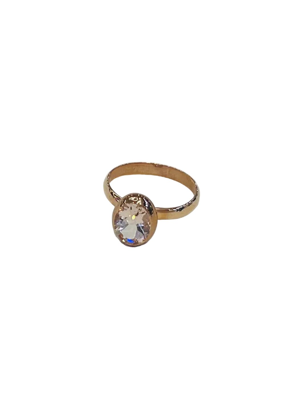 9ct Rose Gold Oval Morganite Ring - Aurum Jewels