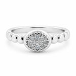 9ct White Petit Pave Diamond Dress Ring - Aurum Jewels