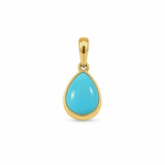 9ct Yellow Gold 12x8.5mm Pear Turquoise Pendant - Aurum Jewels