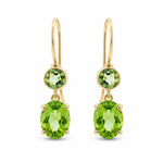 9ct Yellow Gold 2 Tier Drop Peridot Shepherd Hook Earrings - Aurum Jewels