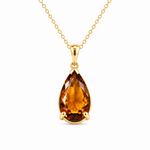 9ct Yellow Gold 20x10mm Teardrop Citrine Pendant - Aurum Jewels