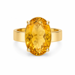 9ct Yellow Gold 23x14mm Oval Faceted Citrine Ring - Aurum Jewels