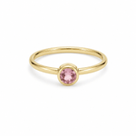 9ct Yellow Gold 4mm Round Pink Tourmaline Ring - Aurum Jewels
