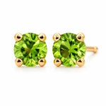 9ct Yellow Gold 5mm Round Peridot Stud Earrings - Aurum Jewels
