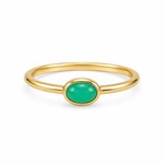 9ct Yellow Gold 6.3x4.3mm Oval Chrysoprase Ring - Aurum Jewels