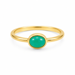 9ct Yellow Gold 7x5.5mm Oval Chrysoprase Ring - Aurum Jewels