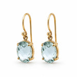 9ct Yellow Gold 9x7mm Oval Aquamarine Shepherd Hook Earrings - Aurum Jewels
