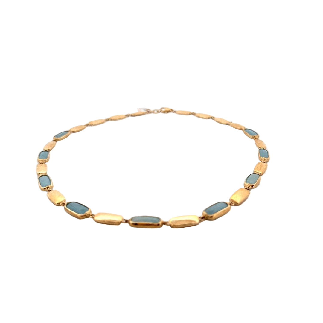 9ct Yellow Gold & Aquamarine Necklace - Aurum Jewels