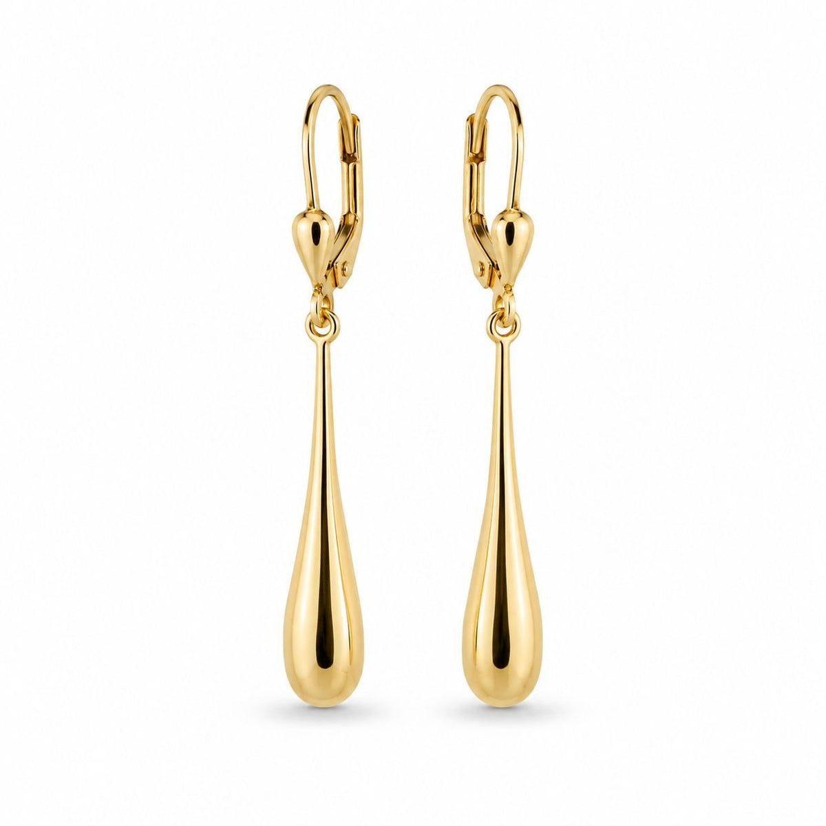 9ct Yellow Gold Base Ball Bat Style Drop Earrings - Aurum Jewels