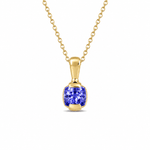 9ct Yellow Gold Cushion Cut Tanzanite Pendant - Aurum Jewels