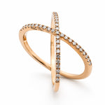 9ct Yellow Gold Diamond Cross Ring - Aurum Jewels