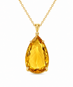 9ct Yellow Gold Large Teardrop Citrine Pendant - Aurum Jewels