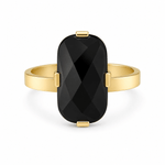 9ct Yellow Gold Onyx Dress Ring - Aurum Jewels