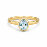 9ct Yellow Gold Oval Aquamarine Ring - Aurum Jewels