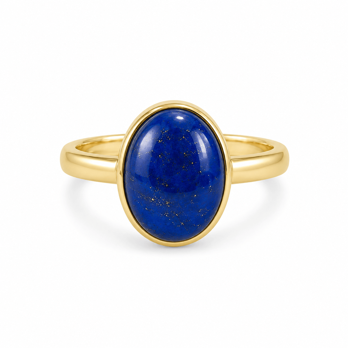9ct Yellow Gold Oval Lapis Lazuli Ring - Aurum Jewels