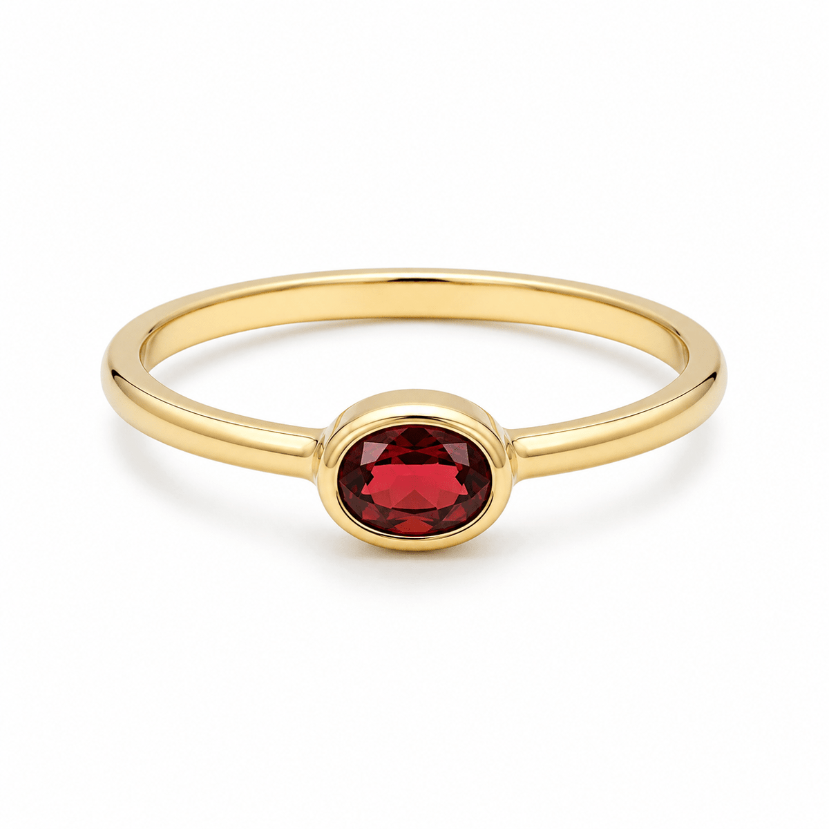 9ct Yellow Gold Oval Red Spinel Ring - Aurum Jewels