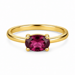 9ct Yellow Gold Oval Rhodolite Garnet Ring - Aurum Jewels