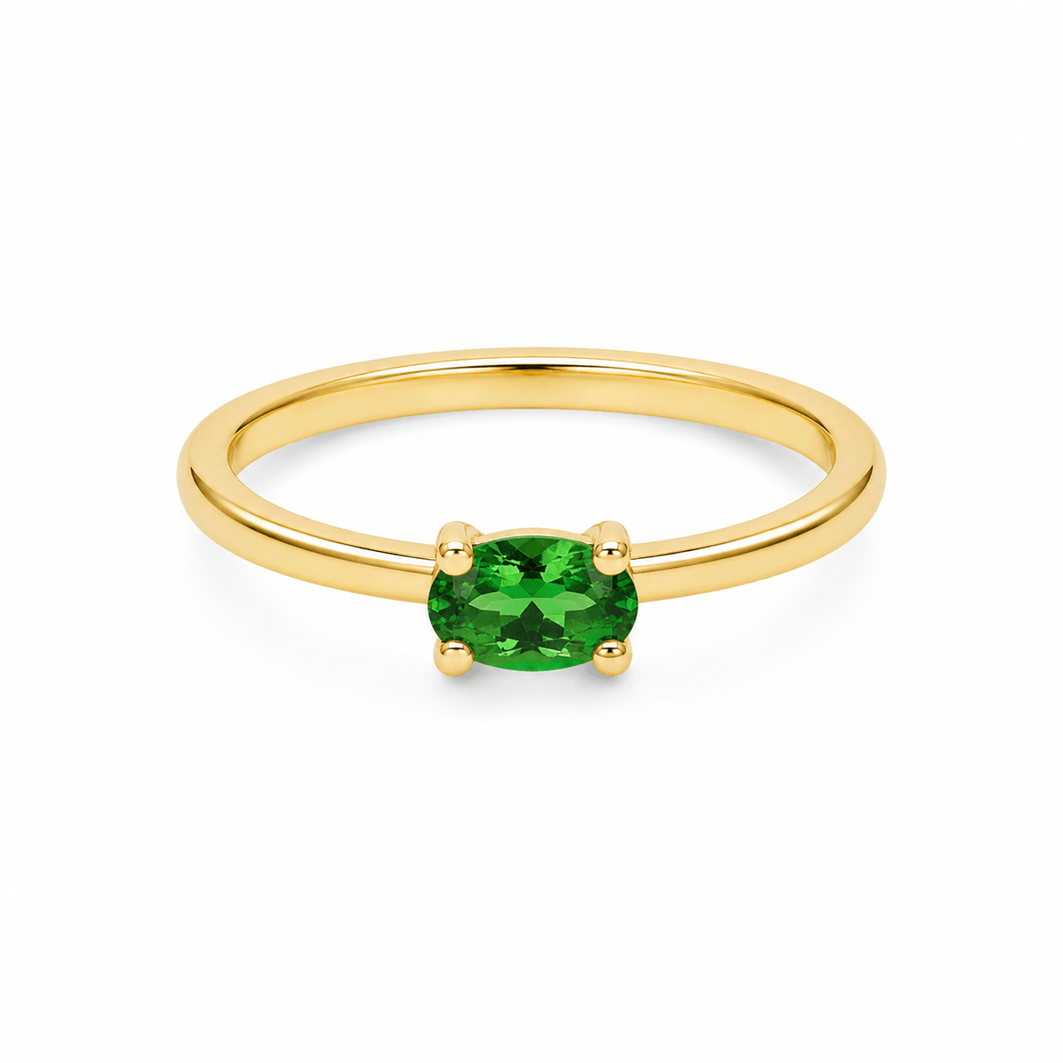 9ct Yellow Gold Oval Tsavorite Garnet Ring - Aurum Jewels