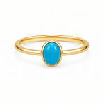 9ct Yellow Gold Oval Turquise Ring - Aurum Jewels