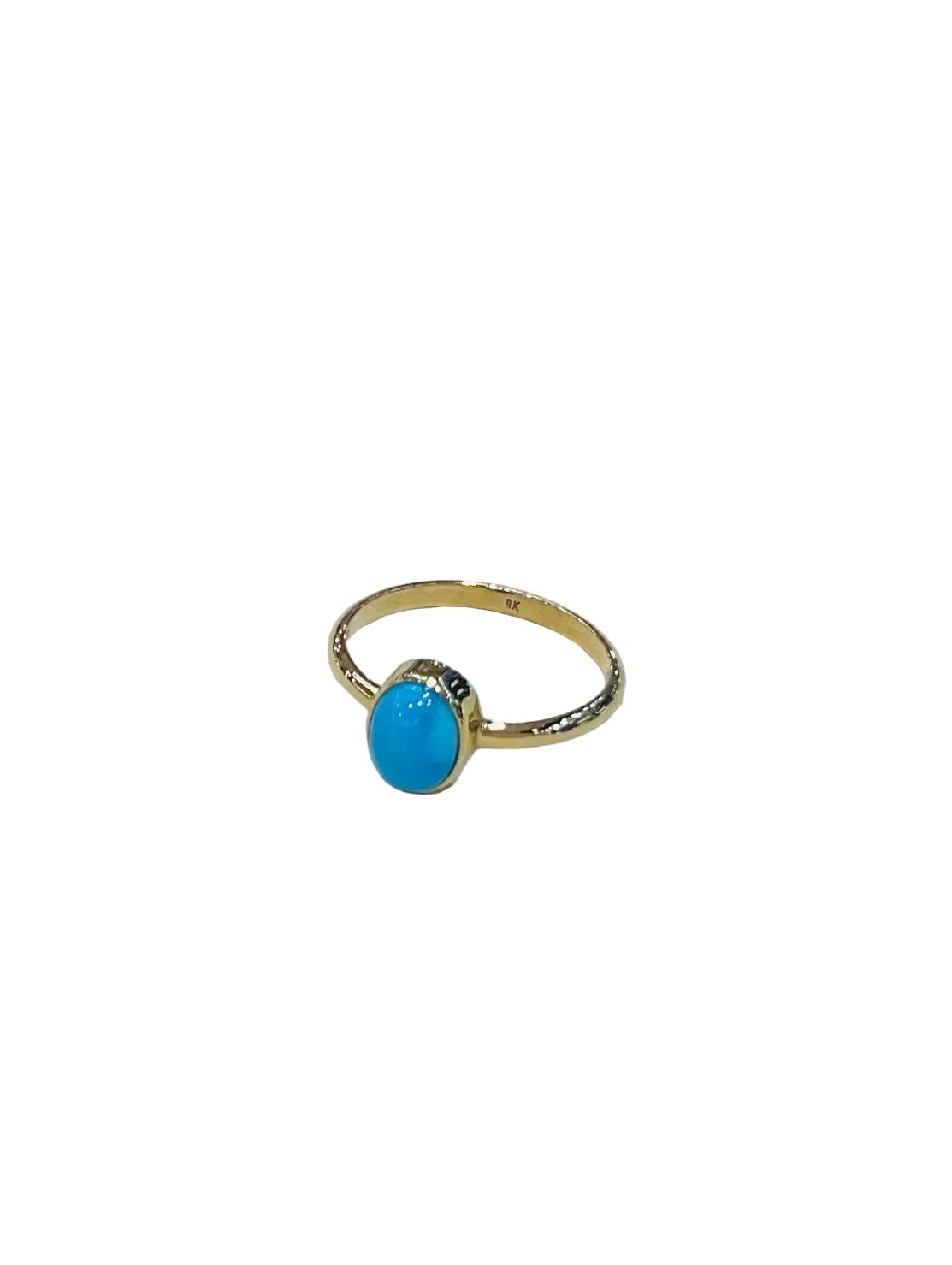 9ct Yellow Gold Oval Turquise Ring - Aurum Jewels