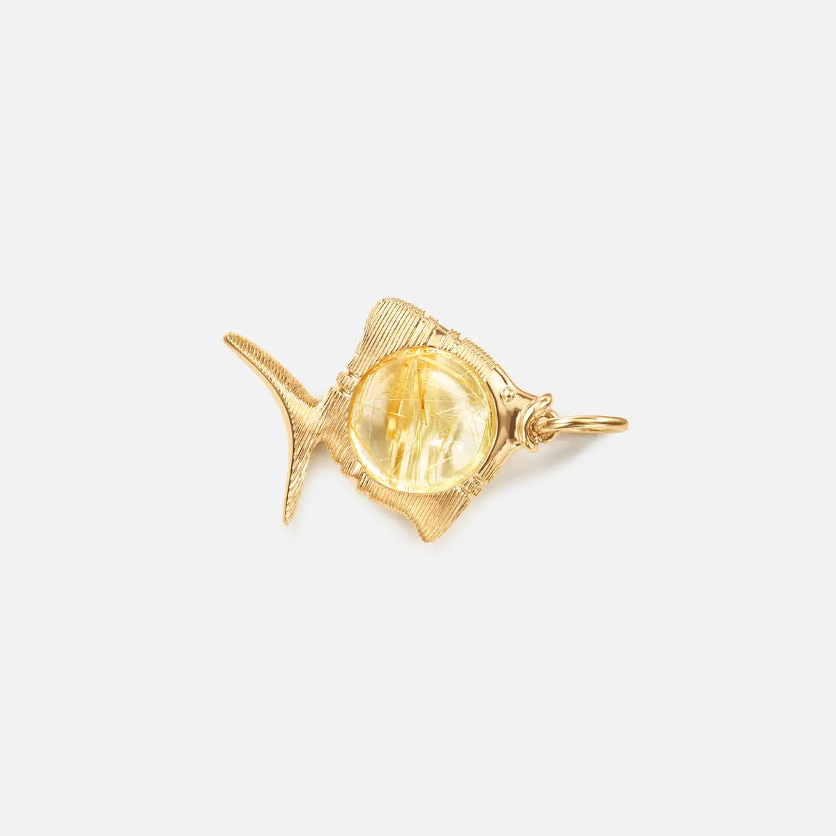 Ole Lynggaard Young Fish Pendant with Rutile Quartz