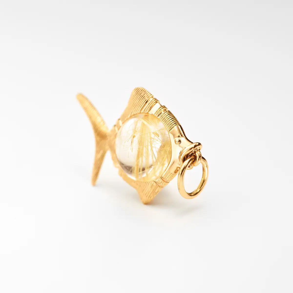 Ole Lynggaard Young Fish Pendant with Rutile Quartz