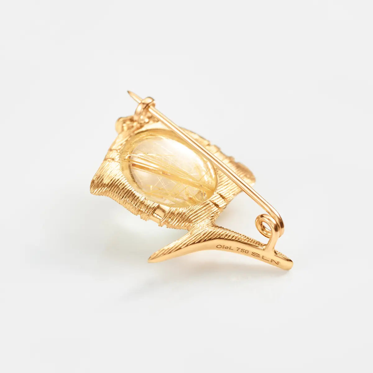 Ole Lynggaard Young Fish Brooch with Rutile Quartz