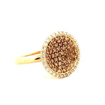 Aurum Jewels 18ct Rose Gold Pave Champagne & White Diamond Ring - Aurum Jewels