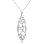 Aurum Jewels 18ct White Gold & Diamond Marquise Shaped Pendant - Aurum Jewels