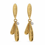 Aurum Jewels 18ct Yellow Gold & Diamond Leaf Earrings - Aurum Jewels