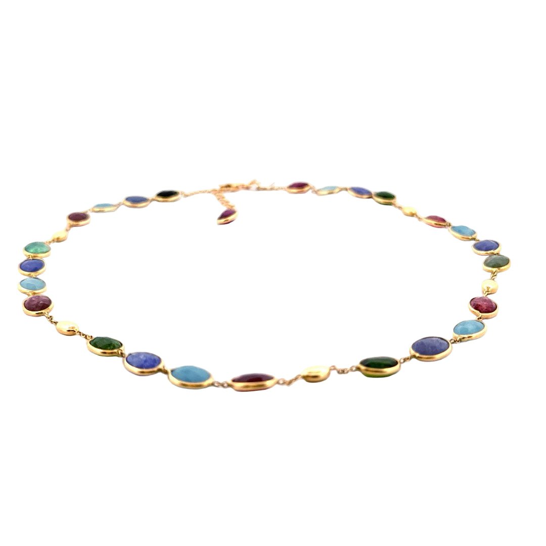 Aurum Jewels 18ct Yellow Gold & Multi - Gemstone Necklace - Aurum Jewels